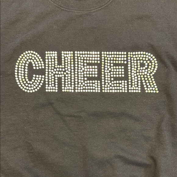 Gildan Black Cheer Rhinestone Sweatshirt NWOT - Picture 4 of 14